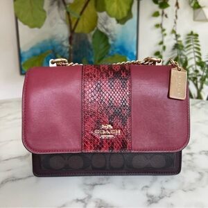 Coach Klare Crossbody In Colorblock Signature Canvas & Leather C5796 Snake Chain